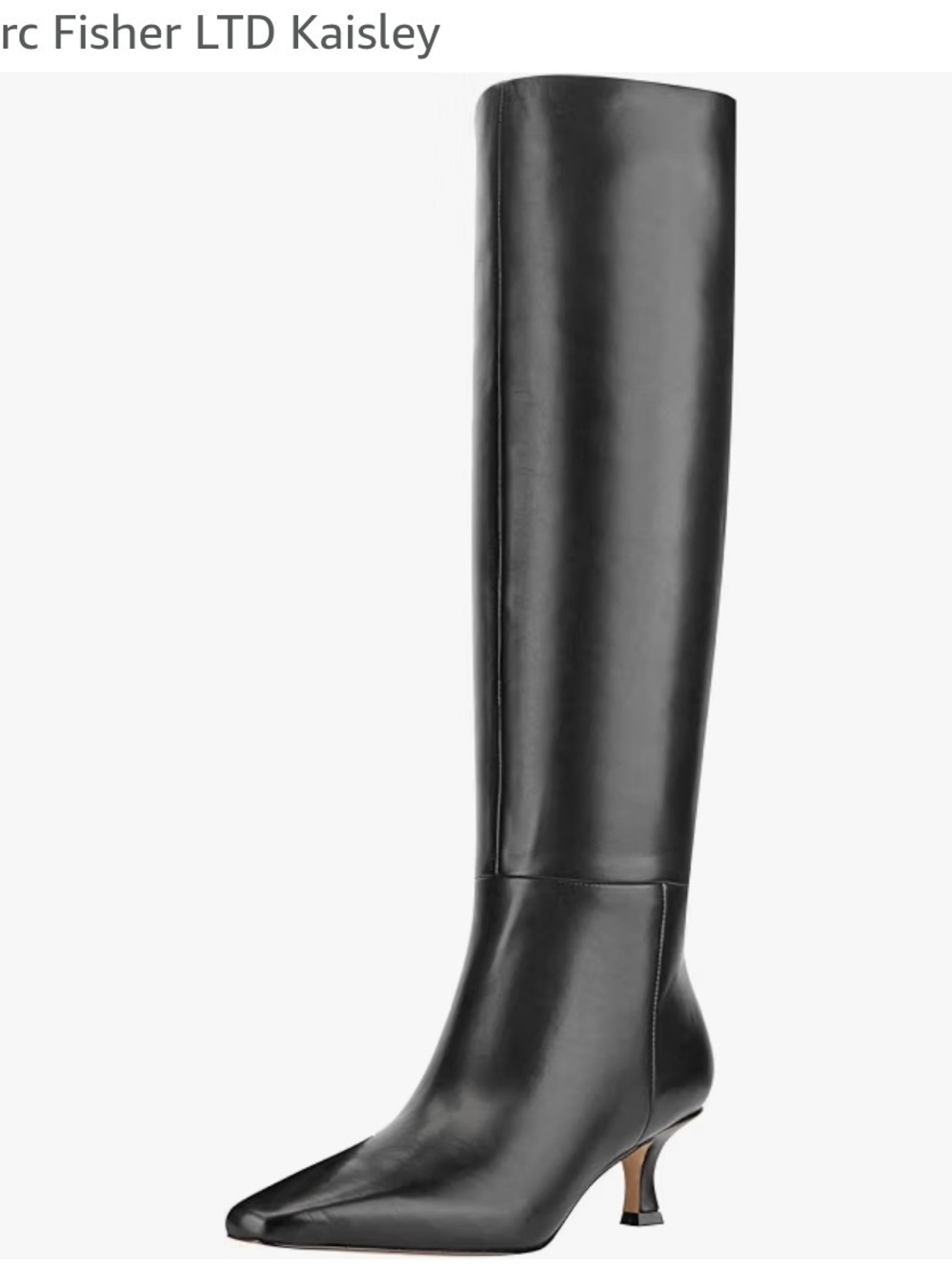 Marc Fisher Kaisley Black Leather Knee-High Boot Size 8.5 Mm NWT